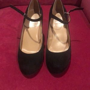 Black high heel shoes